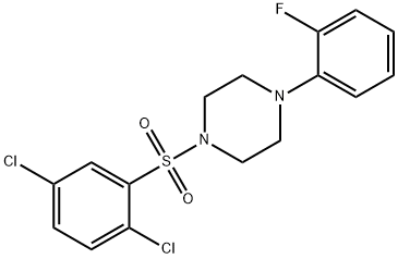 1-((2,5-二氯苯基)磺酰基)-4-(2-氟苯基)哌嗪 结构式