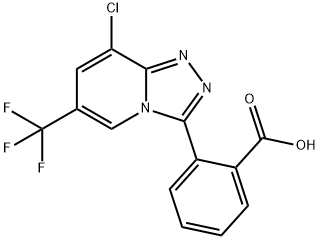 2-[8-CHLORO-6-(TRIFLUOROMETHYL)[1,2,4]TRIAZOLO[4,3-A]PYRIDIN-3-YL]BENZENECARBOXYLIC ACID 结构式