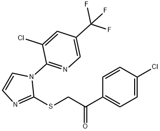 1-(4-CHLOROPHENYL)-2-((1-[3-CHLORO-5-(TRIFLUOROMETHYL)-2-PYRIDINYL]-1H-IMIDAZOL-2-YL)SULFANYL)-1-ETHANONE 结构式