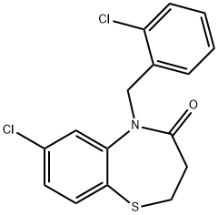 7-CHLORO-5-(2-CHLOROBENZYL)-2,3-DIHYDRO-1,5-BENZOTHIAZEPIN-4(5H)-ONE 结构式