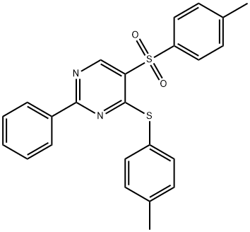 4-METHYLPHENYL 4-[(4-METHYLPHENYL)SULFANYL]-2-PHENYL-5-PYRIMIDINYL SULFONE 结构式