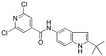 N-(2-TERT-BUTYL-(1H)-INDOL-5-YL)-2,6-DICHLOROPYRIDINE-4-CARBOXAMIDE 结构式