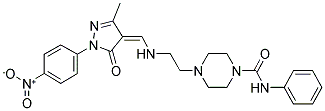 (Z)-4-(2-((3-METHYL-1-(4-NITROPHENYL)-5-OXO-1H-PYRAZOL-4(5H)-YLIDENE)METHYLAMINO)ETHYL)-N-PHENYLPIPERAZINE-1-CARBOXAMIDE 结构式
