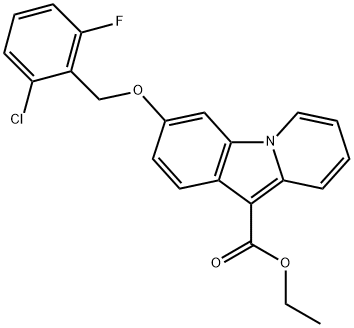 ETHYL 3-[(2-CHLORO-6-FLUOROBENZYL)OXY]PYRIDO[1,2-A]INDOLE-10-CARBOXYLATE 结构式
