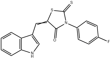 3-(4-FLUOROPHENYL)-5-(1H-INDOL-3-YLMETHYLENE)-2-THIOXO-1,3-THIAZOLIDIN-4-ONE 结构式