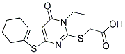 (3-Ethyl-4-oxo-3,4,5,6,7,8-hexahydro-benzo[4,5]-thieno[2,3-d]pyrimidin-2-ylsulfanyl)-acetic acid 结构式