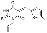 (5Z)-1-ALLYL-5-[(5-METHYLTHIEN-2-YL)METHYLENE]-2-THIOXODIHYDROPYRIMIDINE-4,6(1H,5H)-DIONE 结构式