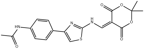 N-(4-(4-(((4,4-DIMETHYL-2,6-DIOXO-3,5-DIOXANYLIDENE)METHYL)AMINO)-3,5-THIAZOLYL)PHENYL)ETHANAMIDE 结构式