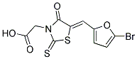 [5-(5-Bromo-furan-2-ylmethylene)-4-oxo-2-thioxo-thiazolidin-3-yl]-acetic acid 结构式