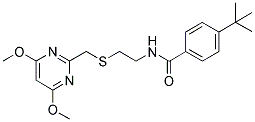 4-TERT-BUTYL-N-[2-[(4,6-DIMETHOXYPYRIMIDIN-2-YL)METHYLTHIO]ETHYL]BENZAMIDE 结构式