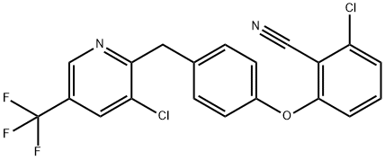 2-CHLORO-6-(4-([3-CHLORO-5-(TRIFLUOROMETHYL)-2-PYRIDINYL]METHYL)PHENOXY)BENZENECARBONITRILE 结构式