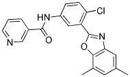 N-[4-CHLORO-3-(5,7-DIMETHYL-1,3-BENZOXAZOL-2-YL)PHENYL]NICOTINAMIDE 结构式