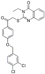 2-[(2-(4-[(3,4-DICHLOROBENZYL)OXY]PHENYL)-2-OXOETHYL)SULFANYL]-3-ETHYL-4(3H)-QUINAZOLINONE 结构式