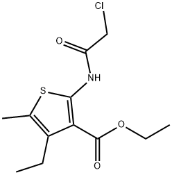 2-(2-氯乙烷酰基氨基)-4-乙基-5-甲基-噻吩-3-甲酸乙酯 结构式
