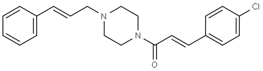 3-(4-Chlorophenyl)-1-[4-(3-phenyl-2-propenyl)piperazino]-2-propen-1-one 结构式