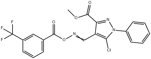 METHYL 5-CHLORO-1-PHENYL-4-[(([3-(TRIFLUOROMETHYL)BENZOYL]OXY)IMINO)METHYL]-1H-PYRAZOLE-3-CARBOXYLATE 结构式