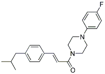 1-[4-(4-FLUOROPHENYL)PIPERAZINO]-3-(4-ISOBUTYLPHENYL)-2-PROPEN-1-ONE 结构式