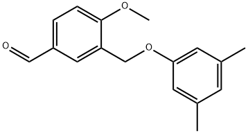 3-[(3,5-二甲基苯氧基)甲基]-4-甲氧基苯甲醛 结构式