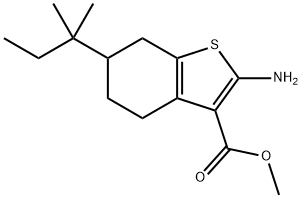 2-氨基-6-叔-戊基-4,5,6,7-四氢苯并噻吩-3-羧酸甲酯 结构式