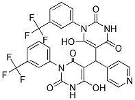 6-HYDROXY-5-((4-HYDROXY-2,6-DIOXO-1-(3-(TRIFLUOROMETHYL)PHENYL)-1,2,3,6-TETRAHYDROPYRIMIDIN-5-YL)(PYRIDIN-4-YL)METHYL)-1-(3-(TRIFLUOROMETHYL)PHENYL)PYRIMIDINE-2,4(1H,3H)-DIONE 结构式