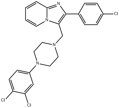 2-(4-CHLOROPHENYL)-3-([4-(3,4-DICHLOROPHENYL)PIPERAZINO]METHYL)IMIDAZO[1,2-A]PYRIDINE 结构式
