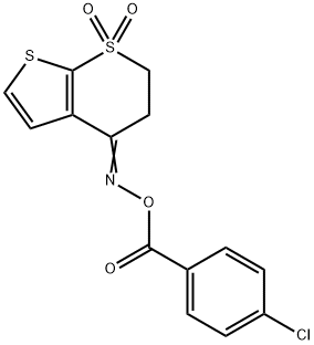 4-([(4-CHLOROBENZOYL)OXY]IMINO)-3,4-DIHYDRO-1LAMBDA6-THIENO[2,3-B]THIOPYRAN-1,1(2H)-DIONE 结构式