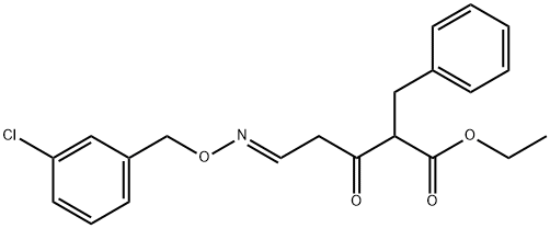 ETHYL 2-BENZYL-5-([(3-CHLOROBENZYL)OXY]IMINO)-3-OXOPENTANOATE 结构式