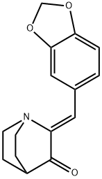 (Z)-2-(苯并[D][1,3]二氧戊环-5-基亚甲基)奎宁环-3-酮 结构式