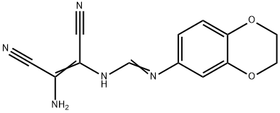 N'-[(Z)-2-AMINO-1,2-DICYANOETHENYL]-N-(2,3-DIHYDRO-1,4-BENZODIOXIN-6-YL)IMINOFORMAMIDE 结构式