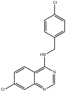 7-Chloro-N-(4-chlorobenzyl)-4-quinazolinamine 结构式