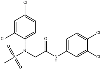 2-[2,4-DICHLORO(METHYLSULFONYL)ANILINO]-N-(3,4-DICHLOROPHENYL)ACETAMIDE 结构式