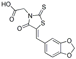 [(5Z)-5-(1,3-BENZODIOXOL-5-YLMETHYLENE)-4-OXO-2-THIOXO-1,3-THIAZOLIDIN-3-YL]ACETIC ACID 结构式