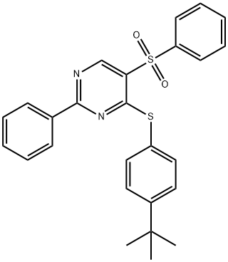 4-([4-(TERT-BUTYL)PHENYL]SULFANYL)-2-PHENYL-5-(PHENYLSULFONYL)PYRIMIDINE 结构式