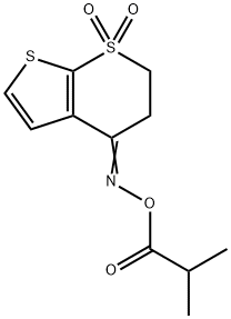 4-[(ISOBUTYRYLOXY)IMINO]-3,4-DIHYDRO-1LAMBDA6-THIENO[2,3-B]THIOPYRAN-1,1(2H)-DIONE 结构式