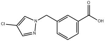 3-[(4-氯-1H-吡唑-1-基)甲基]苯甲酸 结构式