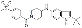 4-[(2-TERT-BUTYL-(1H)-INDOL-5-YL)AMINO]-1-[[4-(METHYLSULPHONYL)PHENYL]CARBONYL]PIPERIDINE 结构式