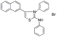 2-ANILINO-4-(2-NAPHTHYL)-3-PHENYL-1,3-THIAZOL-3-IUM BROMIDE 结构式