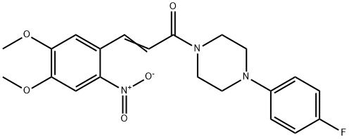 3-(4,5-DIMETHOXY-2-NITROPHENYL)-1-[4-(4-FLUOROPHENYL)PIPERAZINO]-2-PROPEN-1-ONE 结构式