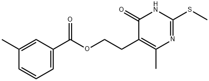 2-[4-Methyl-2-(methylsulfanyl)-6-oxo-1,6-dihydro-5-pyrimidinyl]ethyl 3-methylbenzenecarboxylate 结构式