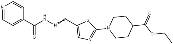 ETHYL 1-(5-([(E)-2-ISONICOTINOYLHYDRAZONO]METHYL)-1,3-THIAZOL-2-YL)-4-PIPERIDINECARBOXYLATE 结构式