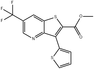 METHYL 3-(2-THIENYL)-6-(TRIFLUOROMETHYL)THIENO[3,2-B]PYRIDINE-2-CARBOXYLATE 结构式