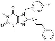 7-(4-FLUOROBENZYL)-1,3-DIMETHYL-8-(PHENETHYLAMINO)-1H-PURINE-2,6(3H,7H)-DIONE 结构式