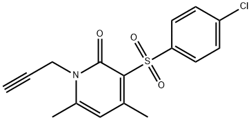 3-[(4-CHLOROPHENYL)SULFONYL]-4,6-DIMETHYL-1-(2-PROPYNYL)-2(1H)-PYRIDINONE 结构式