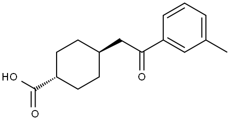 trans-4-[2-(3-Methylphenyl)-2-oxoethyl]cyclohexane-1-carboxylic acid 结构式