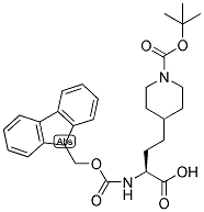 (S)-A-FMOC-G-BOC-4-HOMO-PIPERIDYLALANINE 结构式