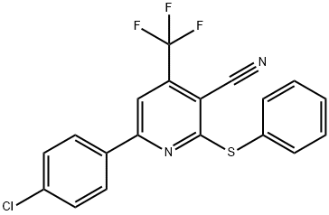 6-(4-Chlorophenyl)-2-(phenylsulfanyl)-4-(trifluoromethyl)nicotinonitrile 结构式