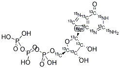 GTP (U-13C10; U-15N5) 结构式