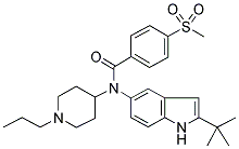 N-(2-TERT-BUTYL-(1H)-INDOL-5-YL)-4-(METHYLSULPHONYL)-N-(1-PROPYLPIPERIDIN-4-YL)BENZAMIDE 结构式