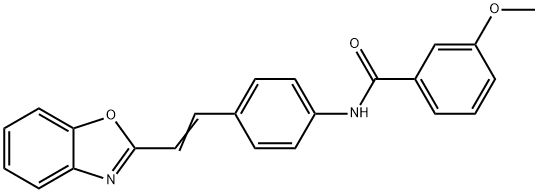 N-(4-[(E)-2-(1,3-BENZOXAZOL-2-YL)ETHENYL]PHENYL)-3-METHOXYBENZENECARBOXAMIDE 结构式