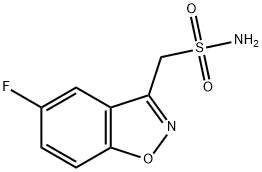 5-FLUORO-3-SULFAMOYL METHYL-1,2-BENZISOXAZOLE 结构式